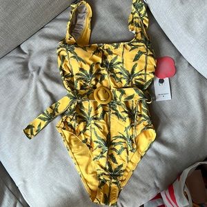 Agua Bendita x Target palm tree belted one piece swimsuit